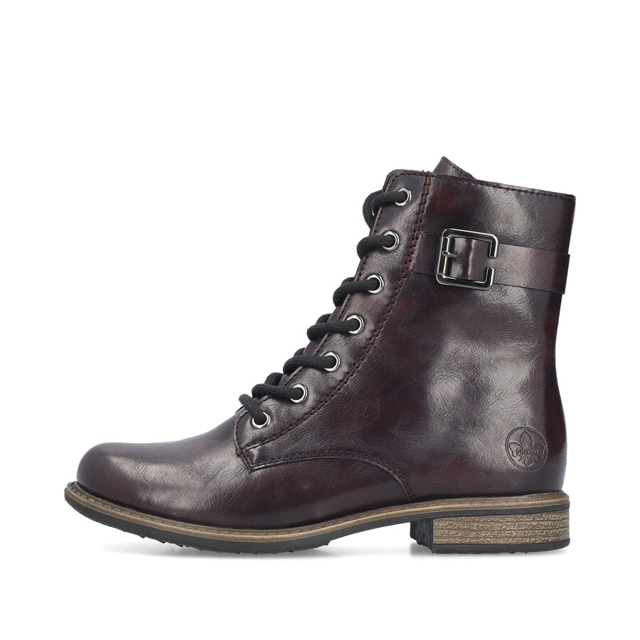 bottes rouges à fermeture éclair pour femmes rieker 74802-35