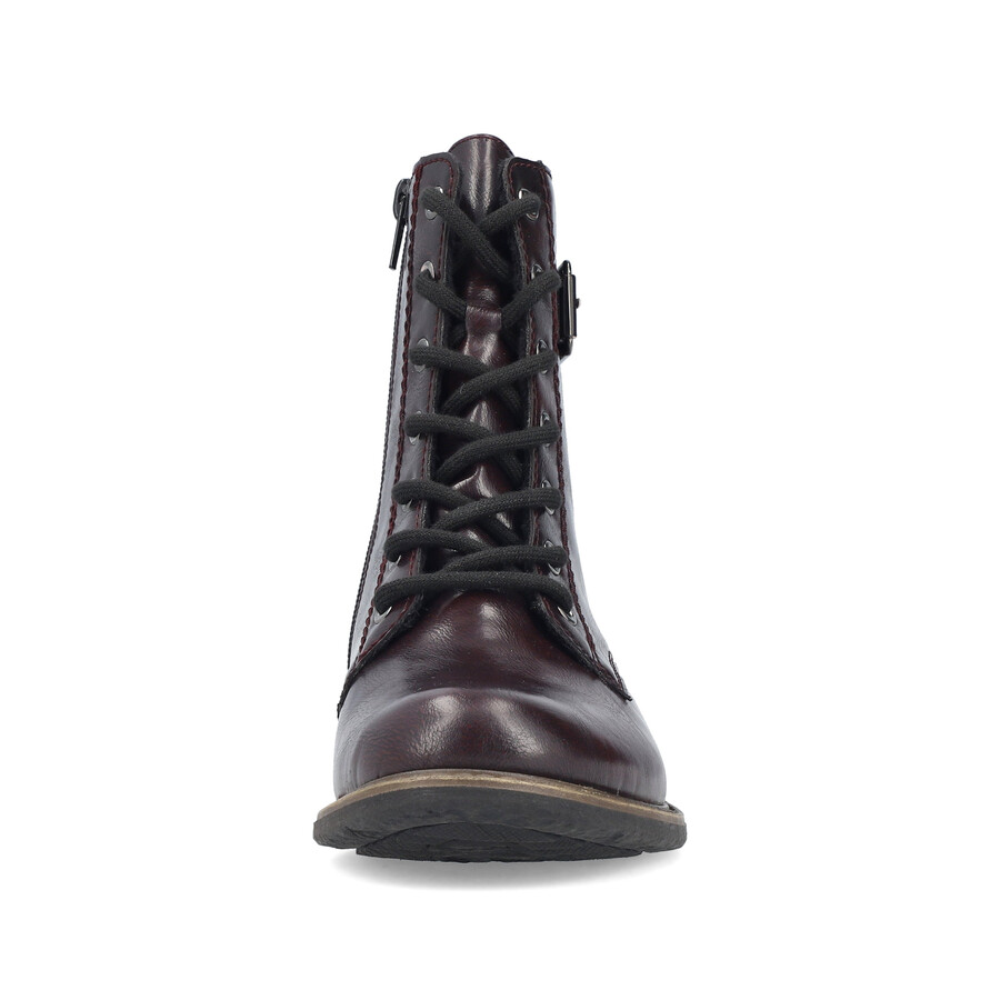 bottes rouges à fermeture éclair pour femmes rieker 74802-35