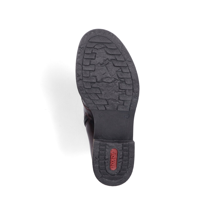 bottes rouges à fermeture éclair pour femmes rieker 74802-35