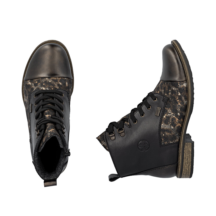 bottes noires à fermeture éclair pour femmes rieker 74842-00