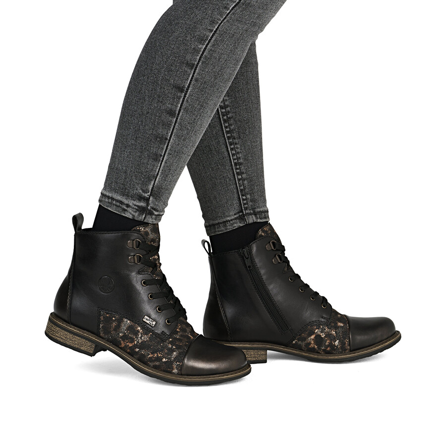 bottes noires à fermeture éclair pour femmes rieker 74842-00