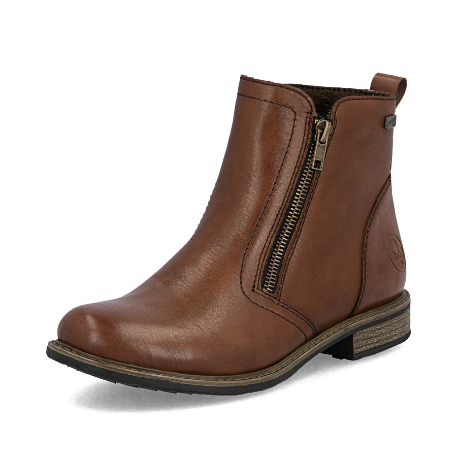 bottes marron à fermeture éclair pour femmes rieker 74850-25