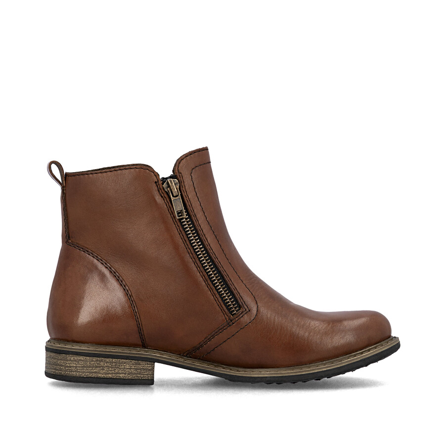 bottes marron à fermeture éclair pour femmes rieker 74850-25