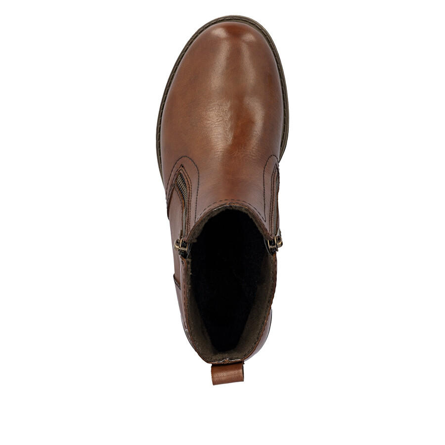 bottes marron à fermeture éclair pour femmes rieker 74850-25