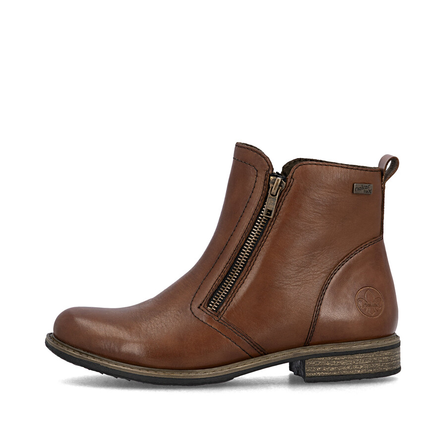 bottes marron à fermeture éclair pour femmes rieker 74850-25