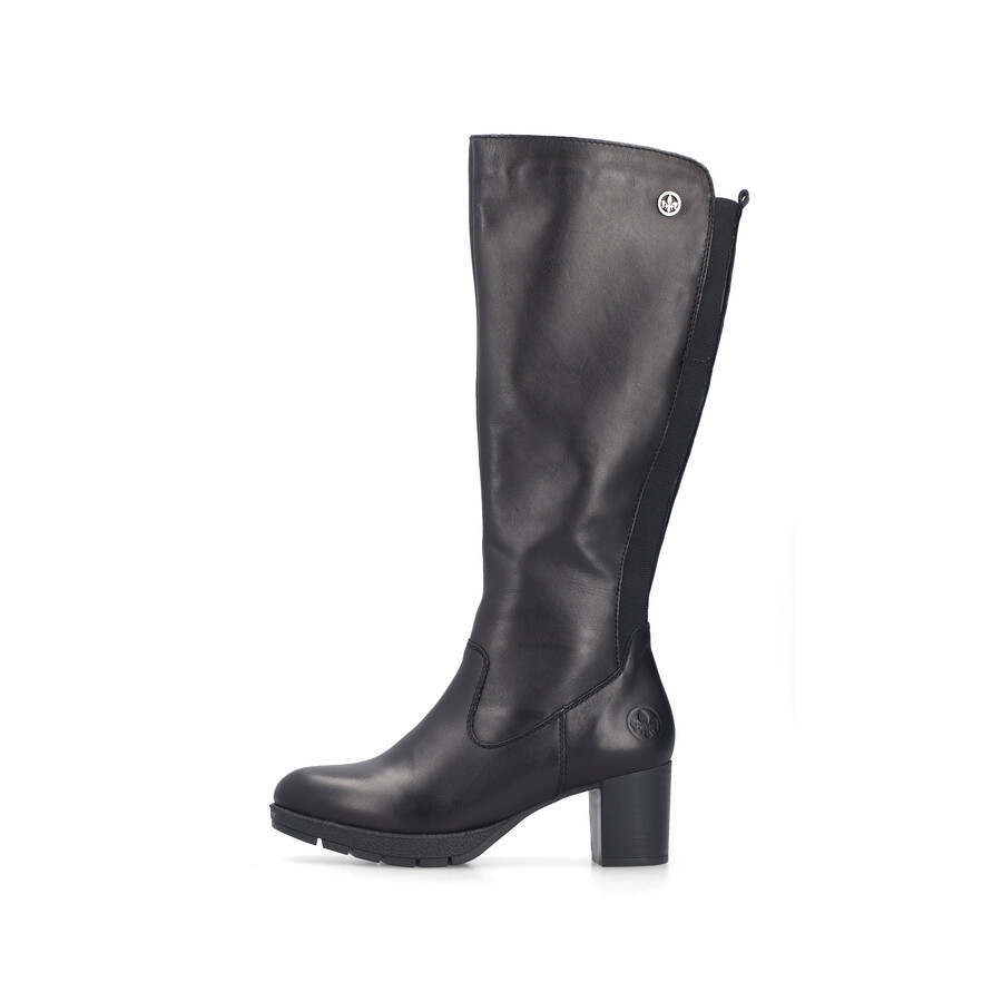 bottes noires à fermeture éclair pour femmes rieker 77684-00