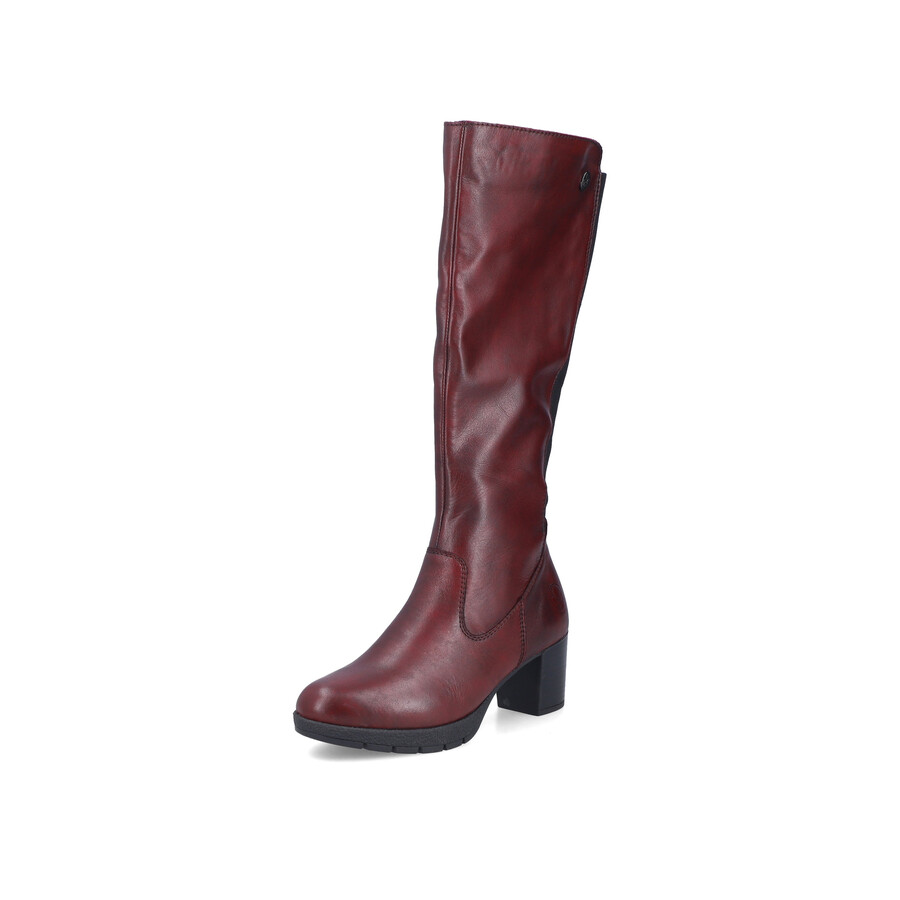 bottes rouges à fermeture éclair pour femmes rieker 77684-35