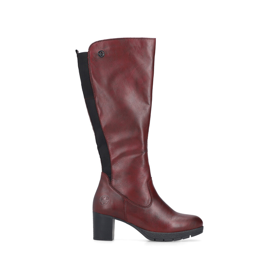 bottes rouges à fermeture éclair pour femmes rieker 77684-35