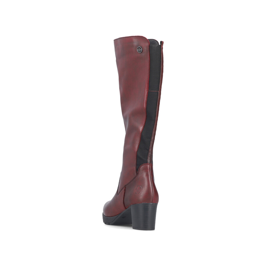 bottes rouges à fermeture éclair pour femmes rieker 77684-35