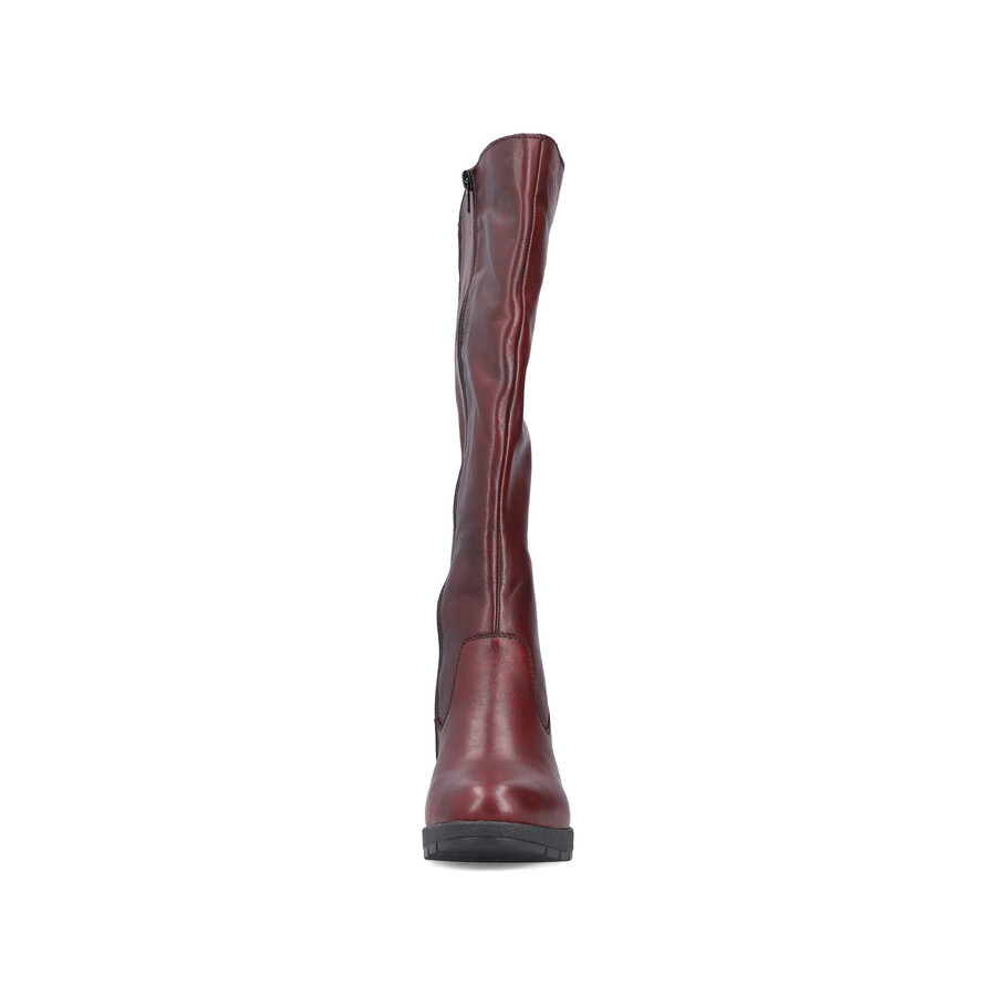 bottes rouges à fermeture éclair pour femmes rieker 77684-35