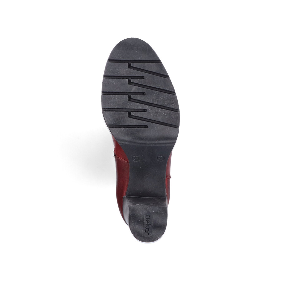 bottes rouges à fermeture éclair pour femmes rieker 77684-35