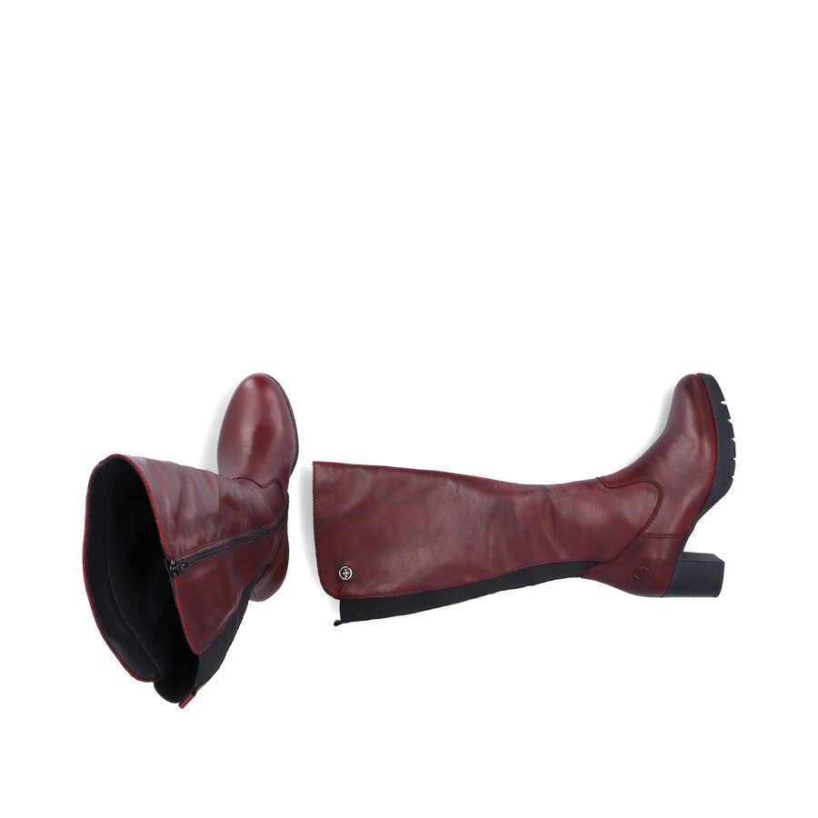 bottes rouges à fermeture éclair pour femmes rieker 77684-35