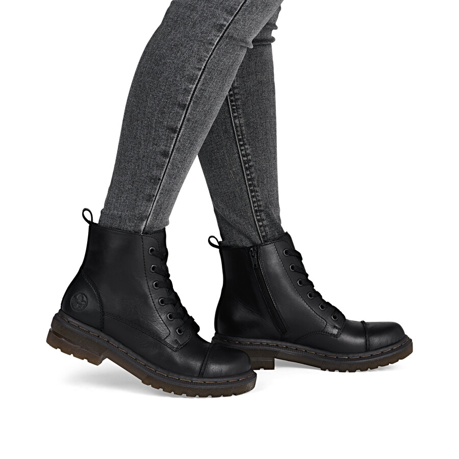 bottes noires à fermeture éclair pour femmes rieker 78202-00