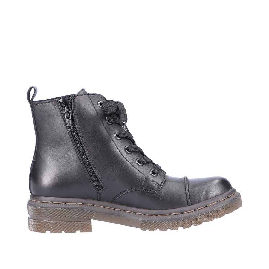 bottes noires à fermeture éclair pour femmes rieker 78202-00