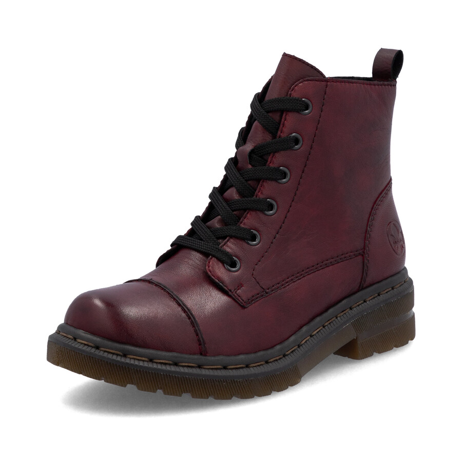 bottes rouges à fermeture éclair pour femmes rieker 78202-35