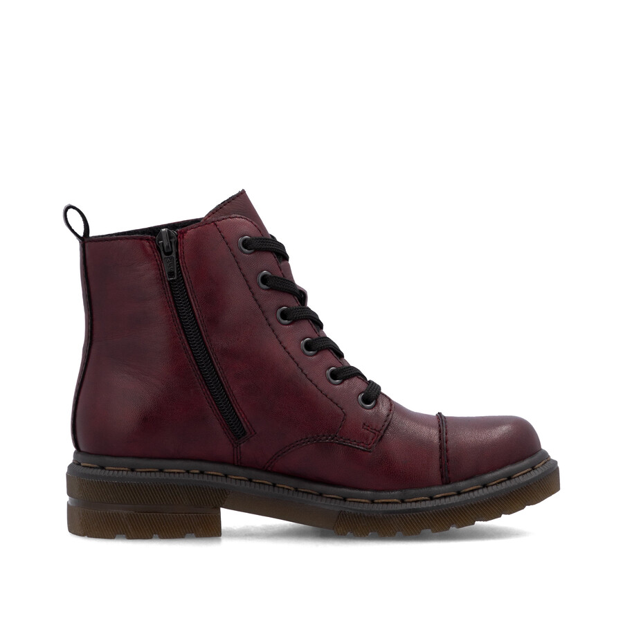 bottes rouges à fermeture éclair pour femmes rieker 78202-35