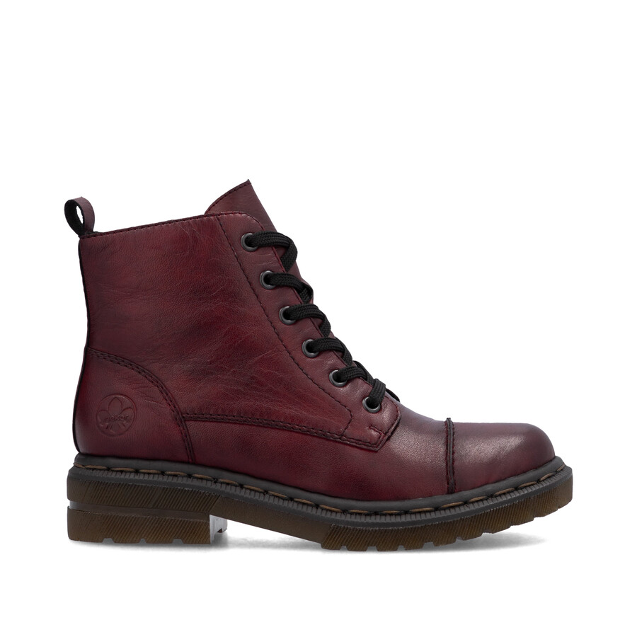 bottes rouges à fermeture éclair pour femmes rieker 78202-35