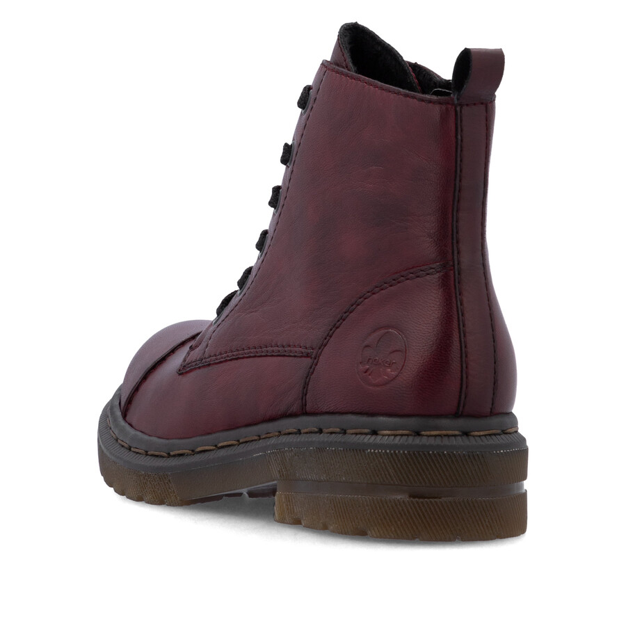 bottes rouges à fermeture éclair pour femmes rieker 78202-35