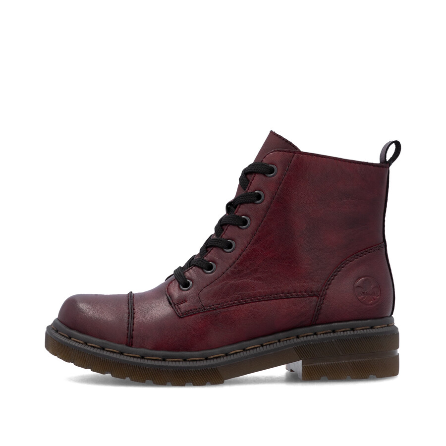 bottes rouges à fermeture éclair pour femmes rieker 78202-35