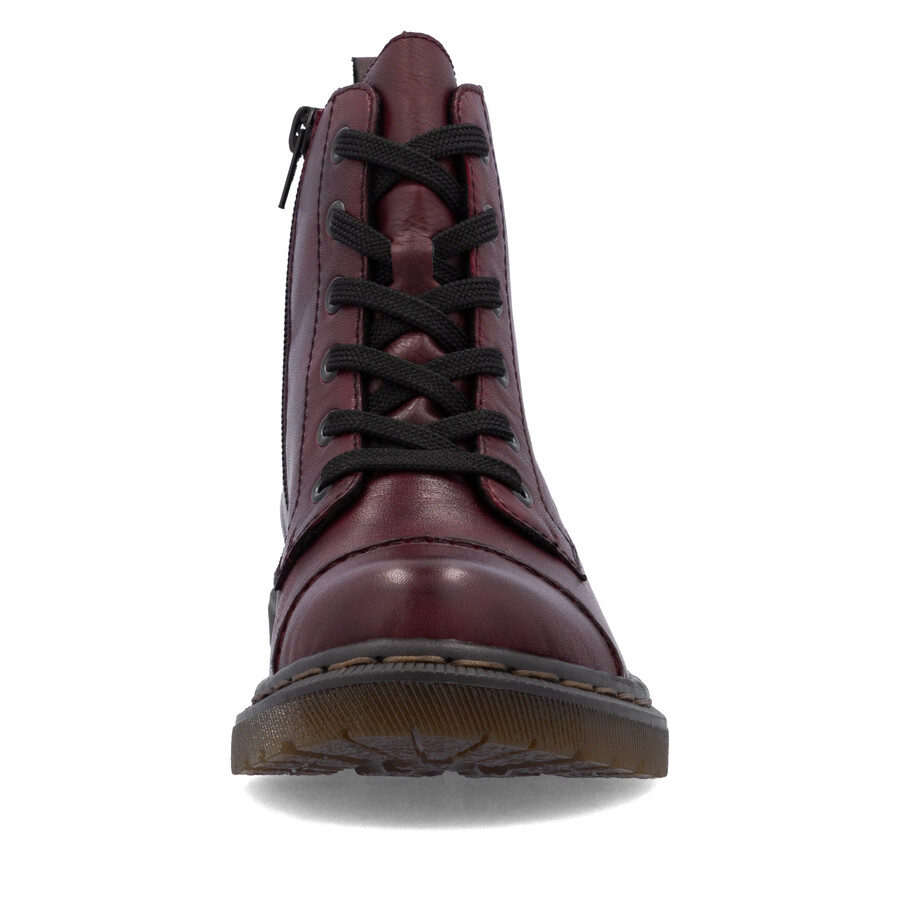 bottes rouges à fermeture éclair pour femmes rieker 78202-35
