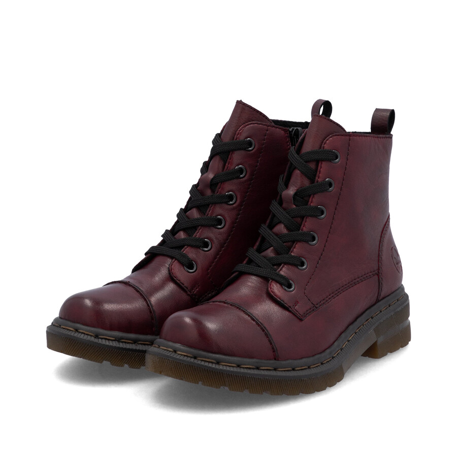 bottes rouges à fermeture éclair pour femmes rieker 78202-35