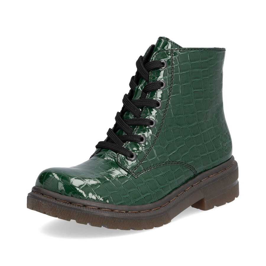 bottes vertes à fermeture éclair pour femmes rieker 78240-54