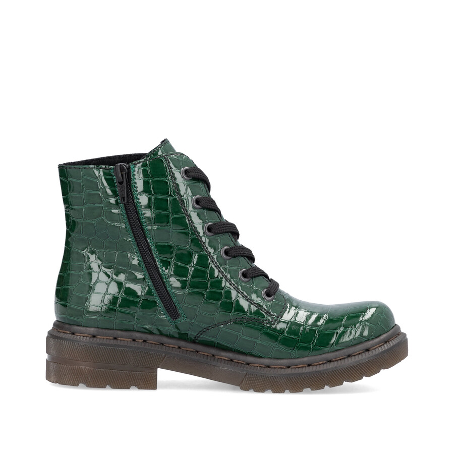 bottes vertes à fermeture éclair pour femmes rieker 78240-54