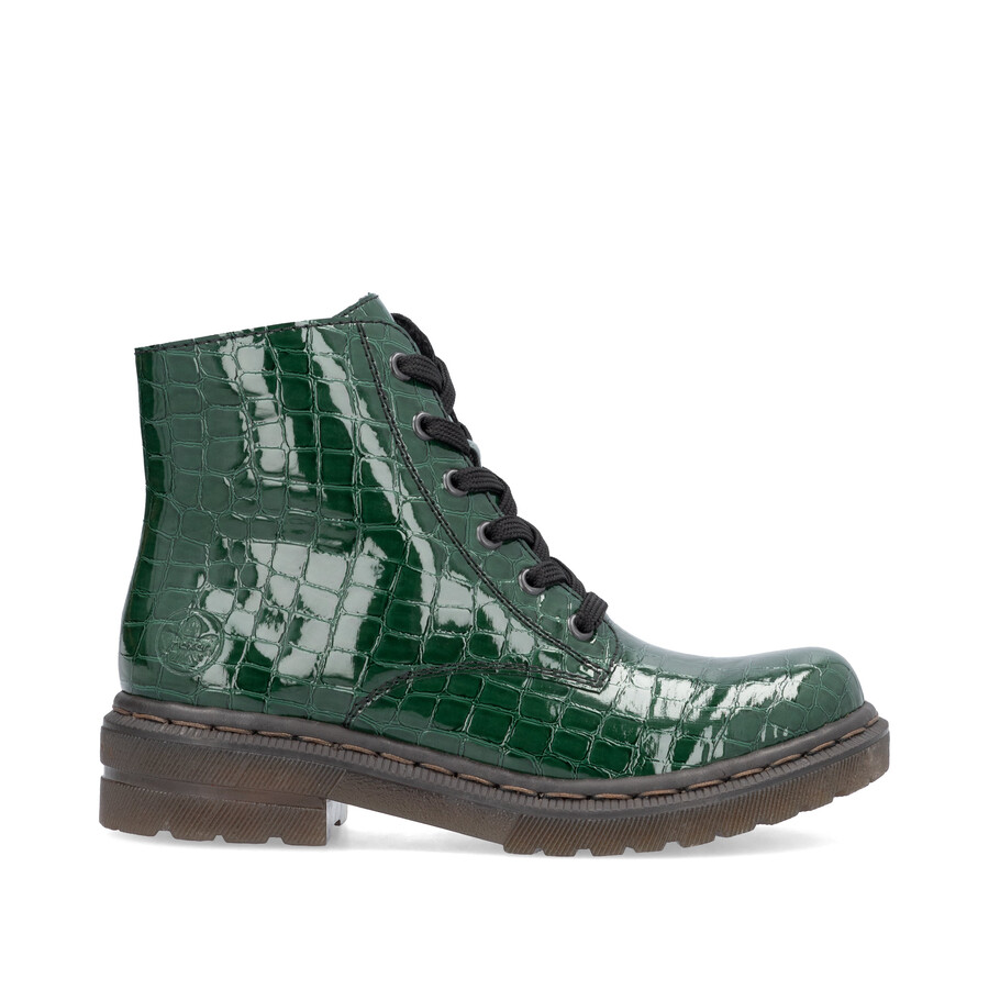 bottes vertes à fermeture éclair pour femmes rieker 78240-54