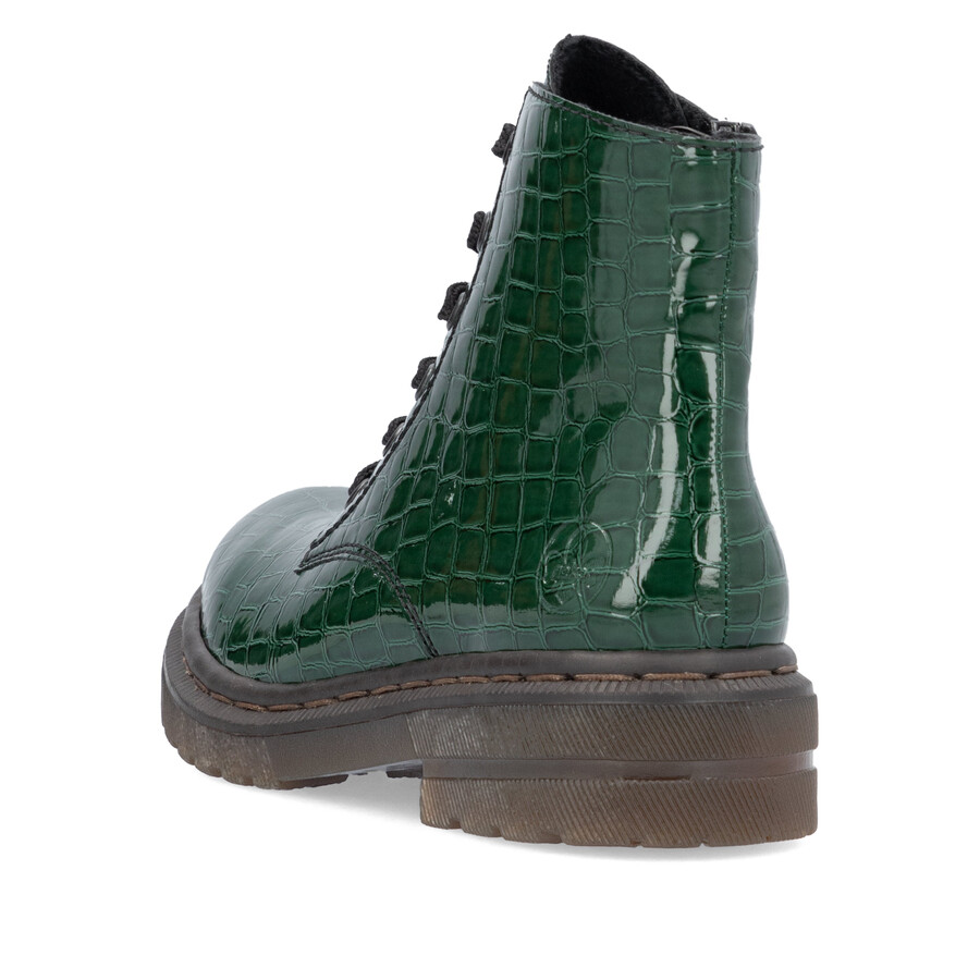 bottes vertes à fermeture éclair pour femmes rieker 78240-54