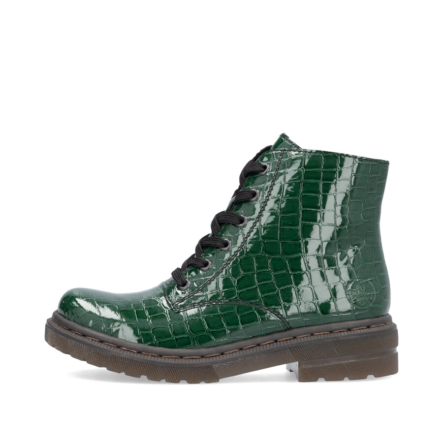 bottes vertes à fermeture éclair pour femmes rieker 78240-54