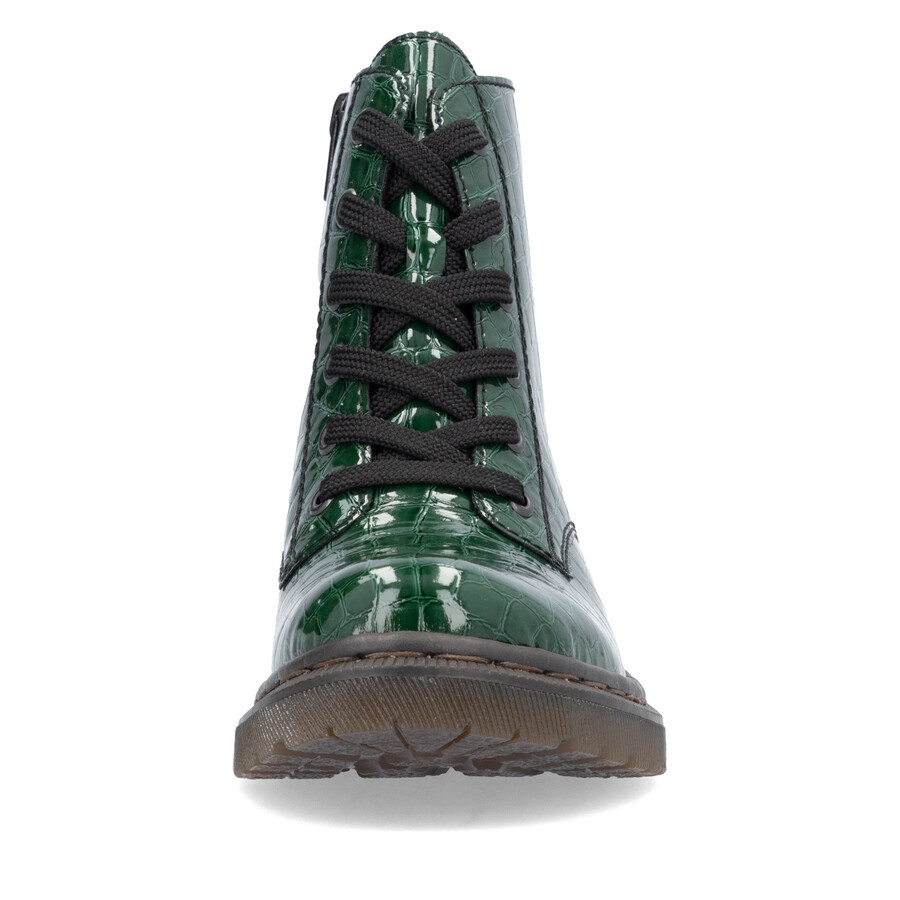bottes vertes à fermeture éclair pour femmes rieker 78240-54