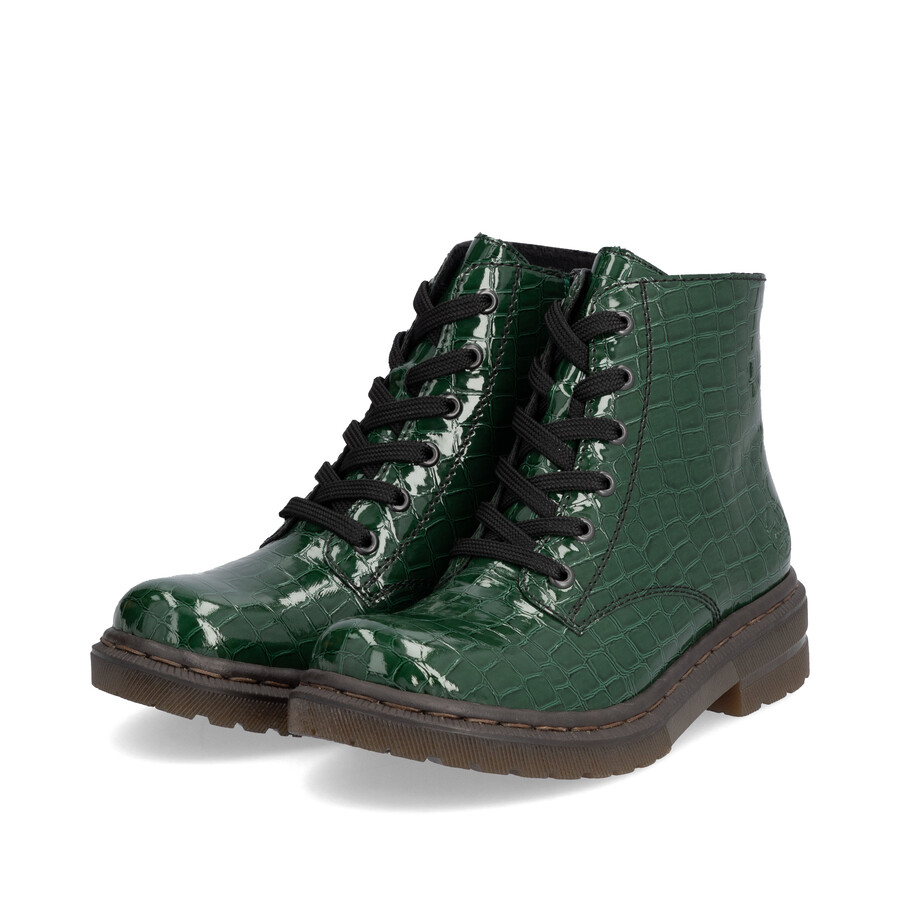 bottes vertes à fermeture éclair pour femmes rieker 78240-54
