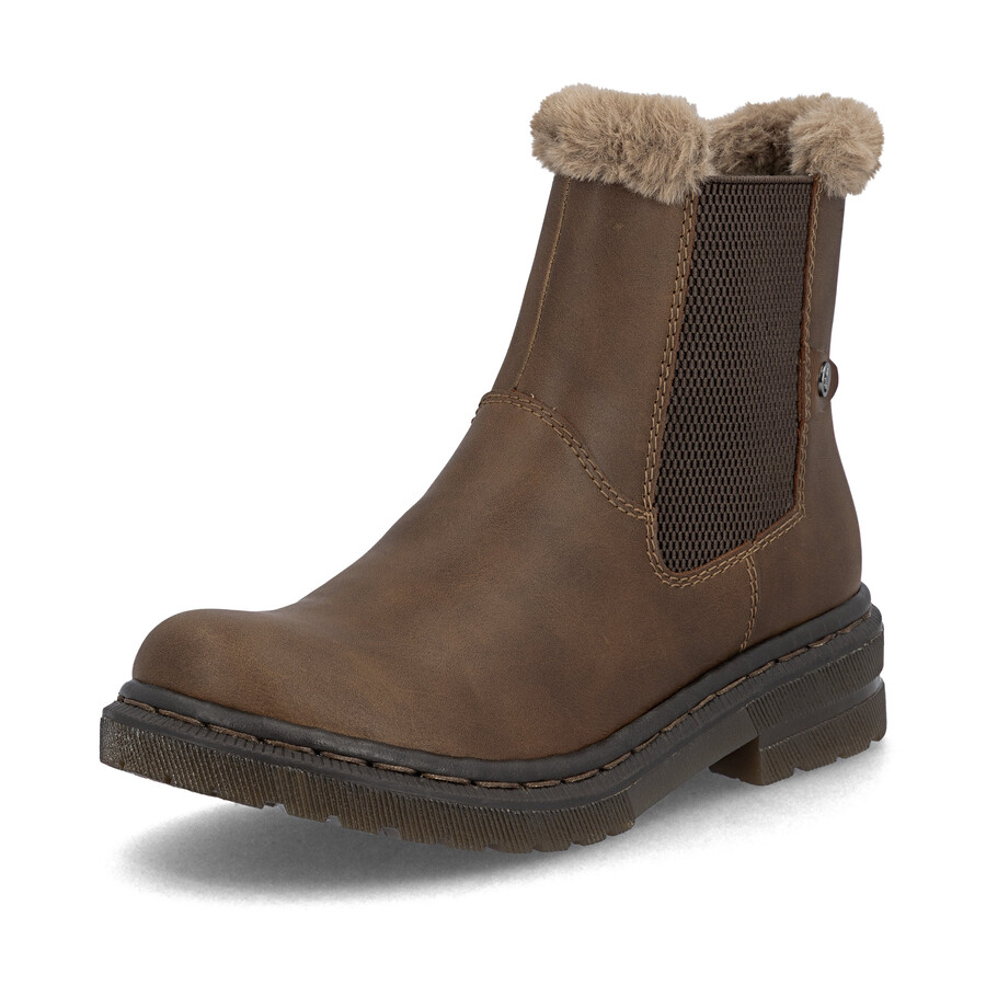 bottes marron à fermeture éclair pour femmes rieker 78250-22