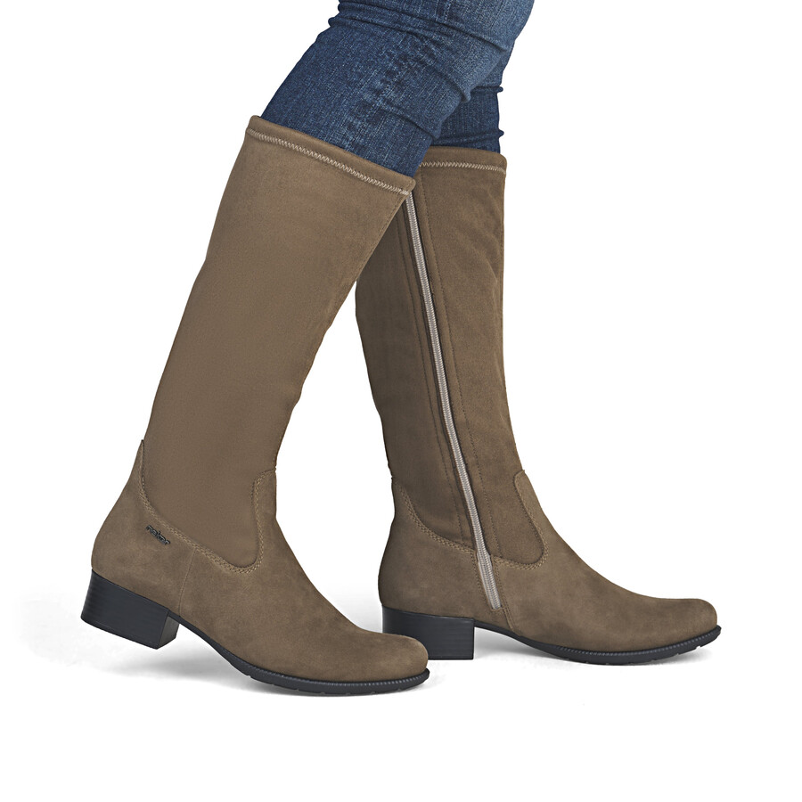 bottes marron à fermeture éclair pour femmes rieker 78654-24