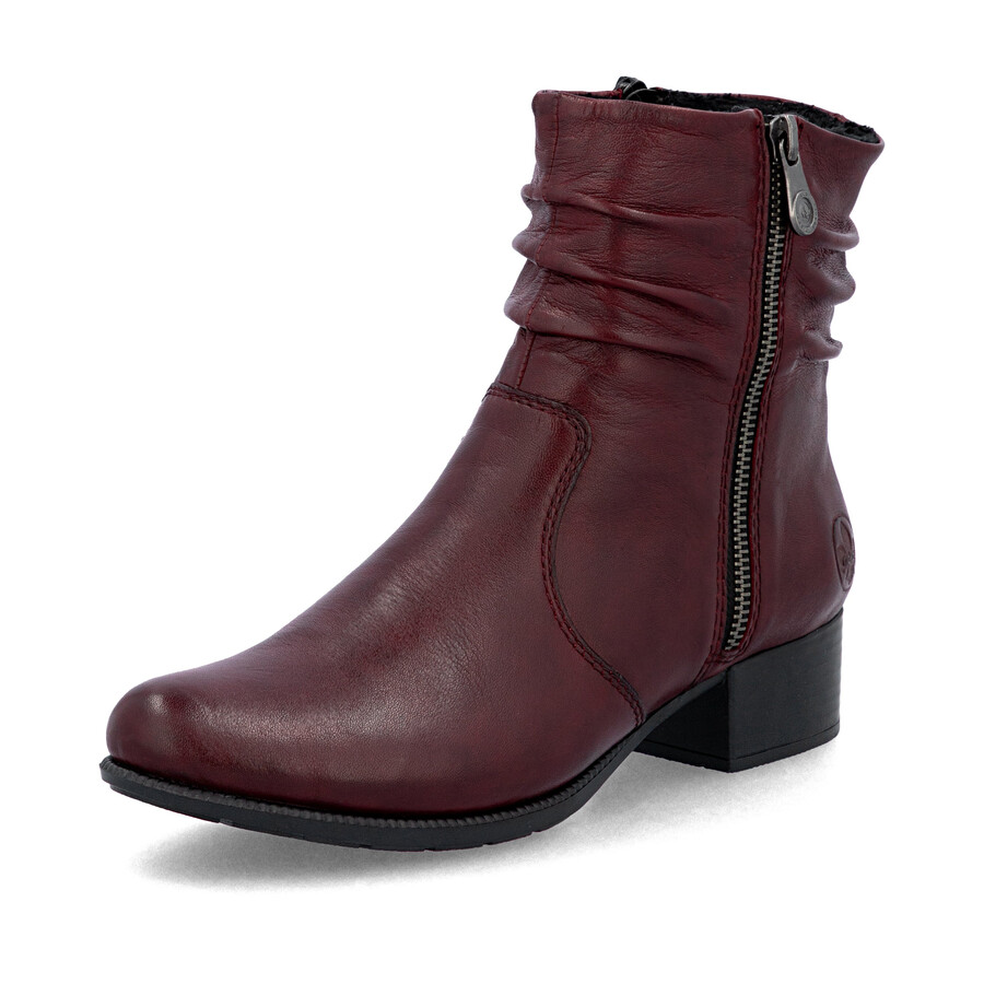 bottes rouges à fermeture éclair pour femmes rieker 78656-35