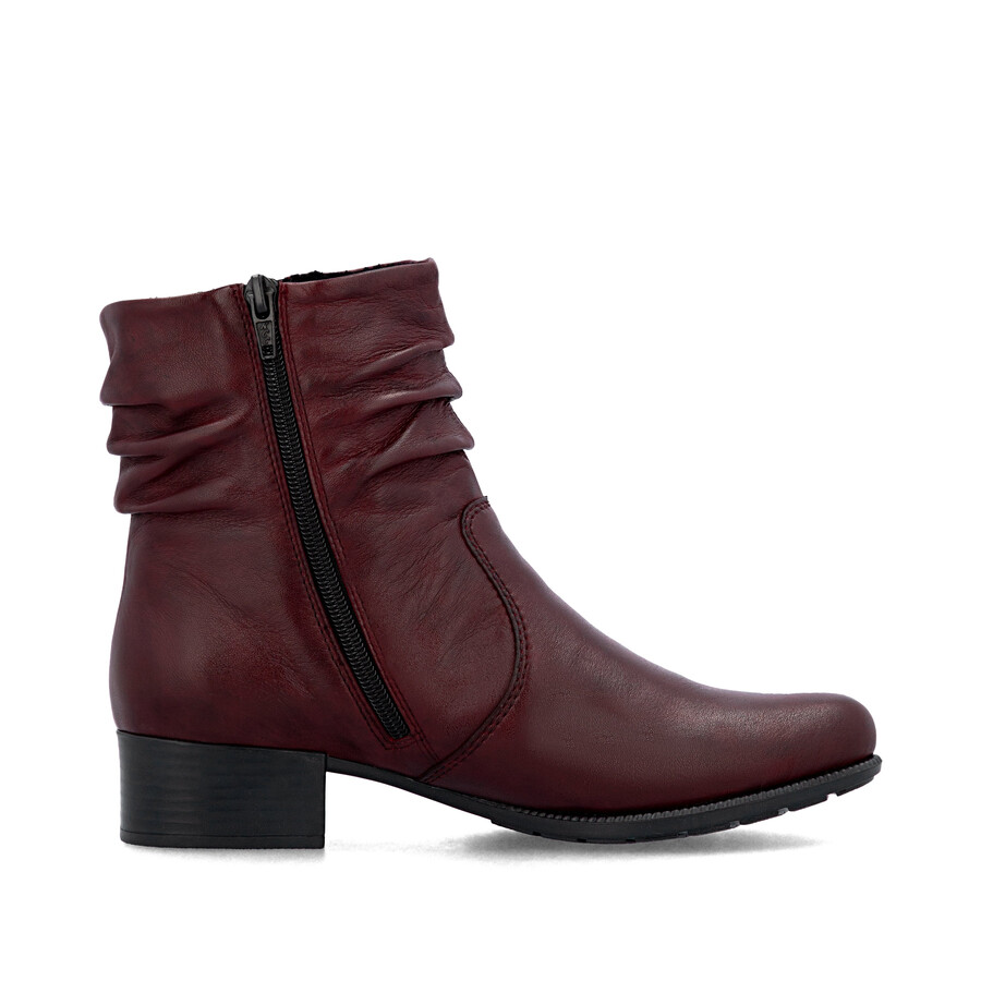 bottes rouges à fermeture éclair pour femmes rieker 78656-35