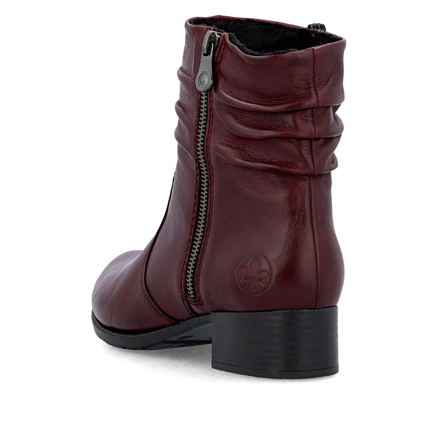 bottes rouges à fermeture éclair pour femmes rieker 78656-35