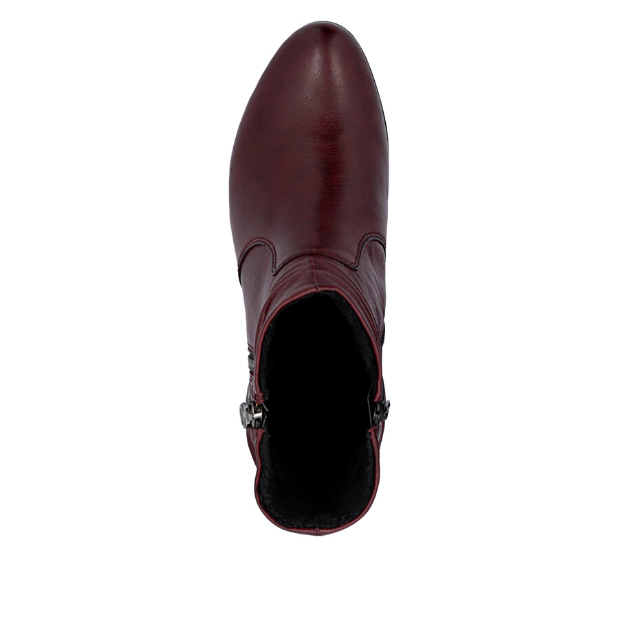 bottes rouges à fermeture éclair pour femmes rieker 78656-35