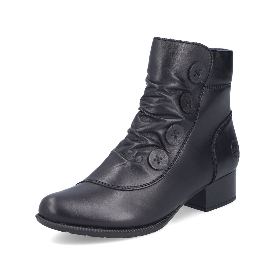 bottes noires à fermeture éclair pour femmes rieker 78659-00