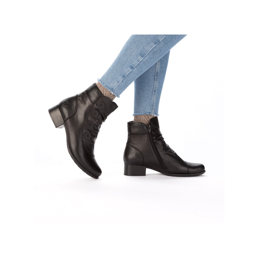 bottes noires à fermeture éclair pour femmes rieker 78659-00