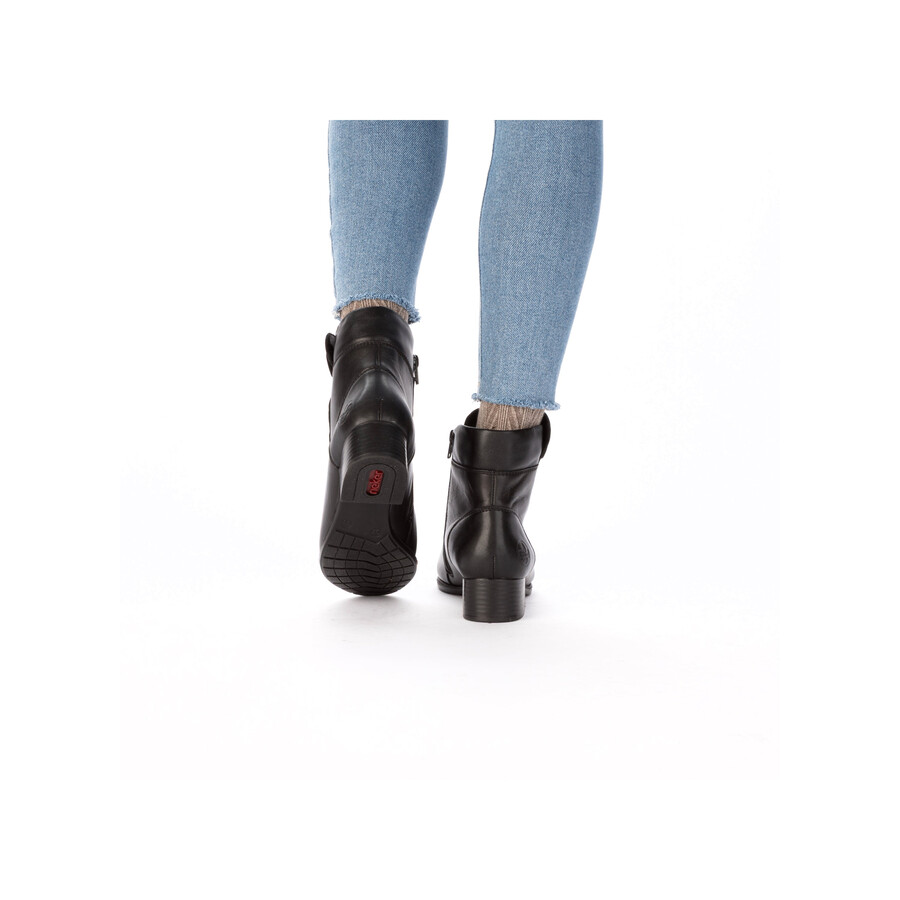bottes noires à fermeture éclair pour femmes rieker 78659-00