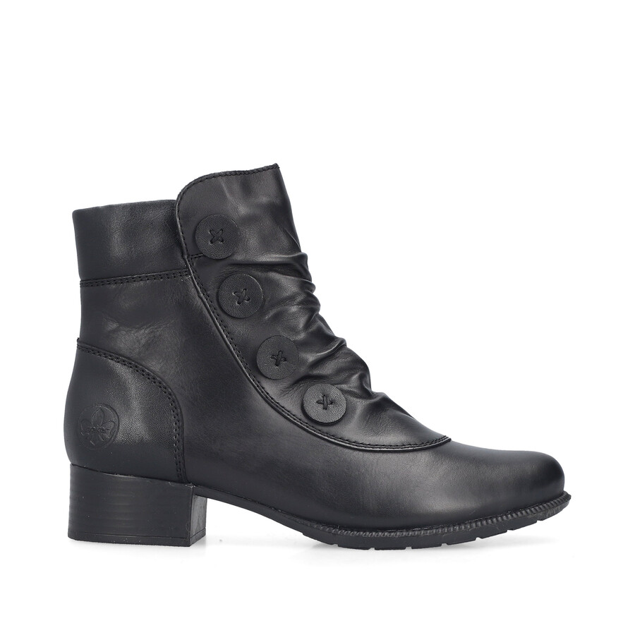 bottes noires à fermeture éclair pour femmes rieker 78659-00