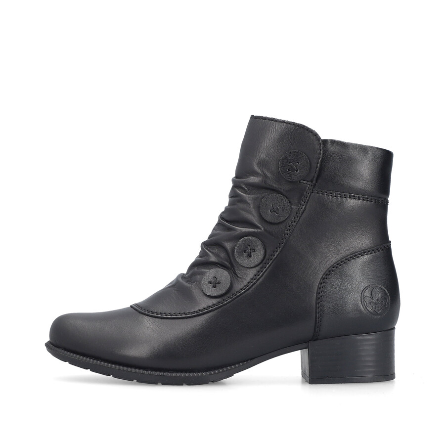 bottes noires à fermeture éclair pour femmes rieker 78659-00