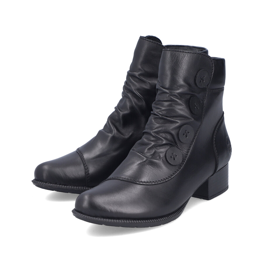 bottes noires à fermeture éclair pour femmes rieker 78659-00