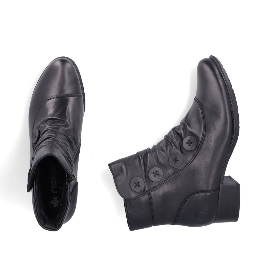 bottes noires à fermeture éclair pour femmes rieker 78659-00