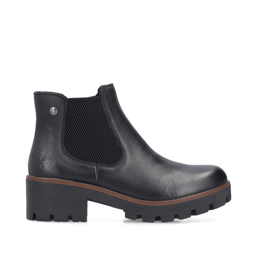 bottes noires élastiques pour femmes rieker 79265-03
