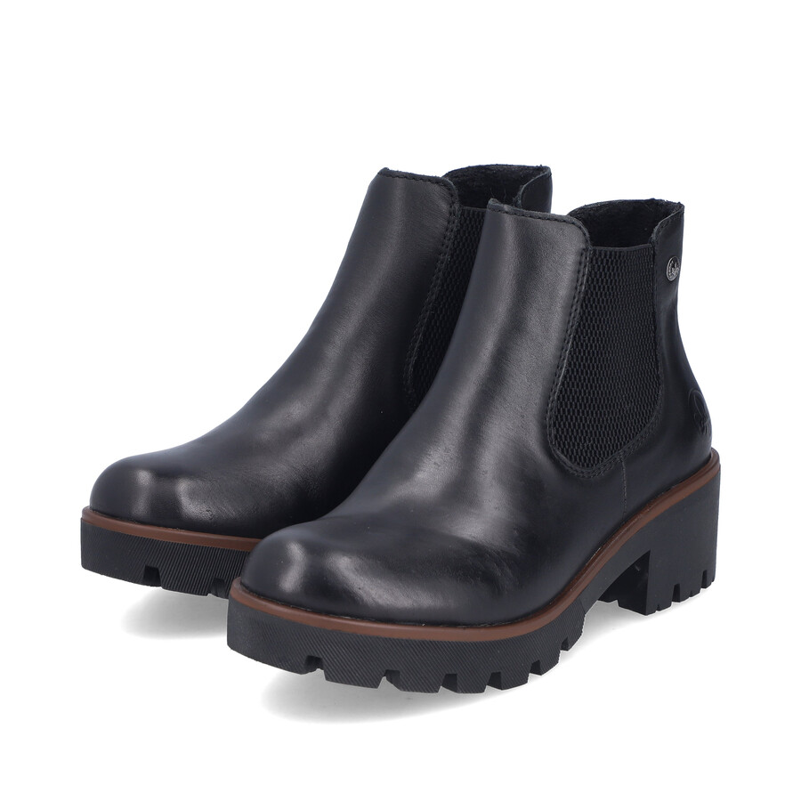 bottes noires élastiques pour femmes rieker 79265-03