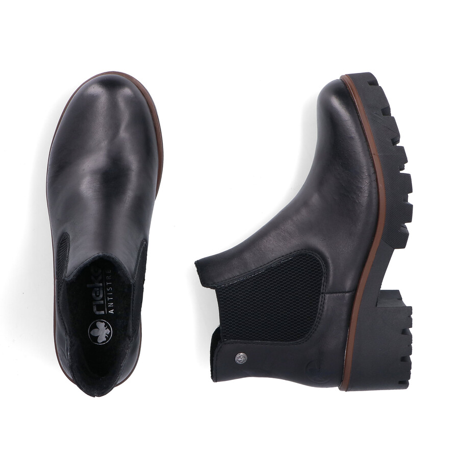 bottes noires élastiques pour femmes rieker 79265-03