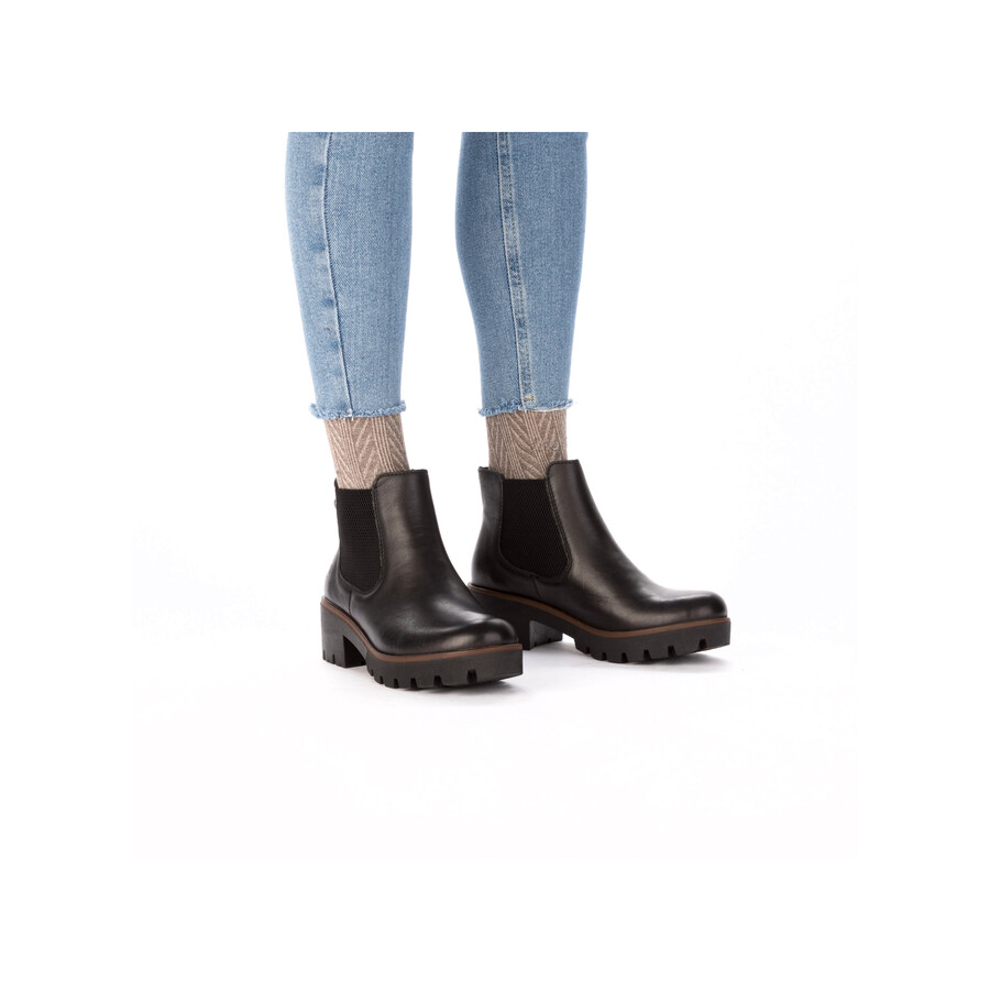bottes noires élastiques pour femmes rieker 79265-03