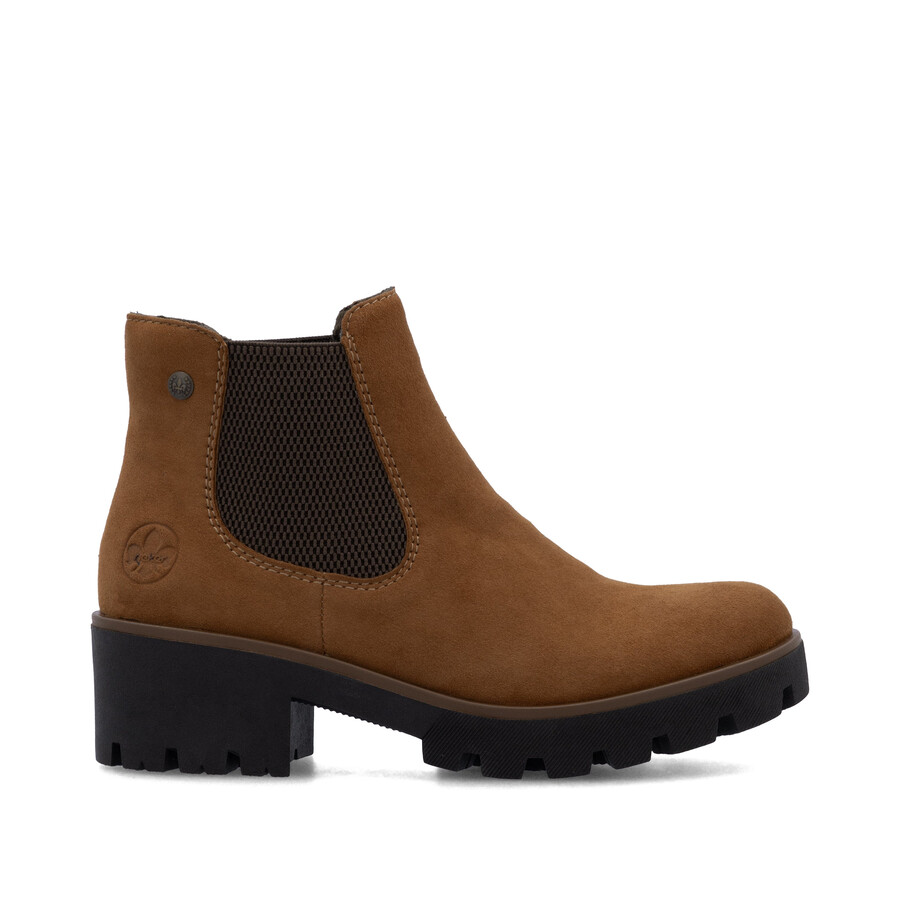 bottes élastiques marron pour femmes rieker 79265-22